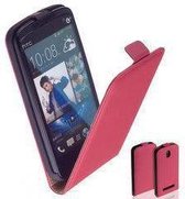 TCC Luxe Leder hoesje HTC Desire 500 Flip Case/Cover - Roze