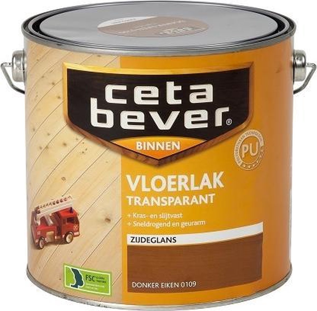 Cetabever Vloerlak Transparant Acryl 2,5 L 0109 Donker Eiken