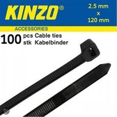 Kinzo Kabelbinders 2.5x120mm zwart 100 stuks
