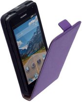 Lelycase Paars Lederen Flip case case Telefoonhoesje Huawei Ascend Y530