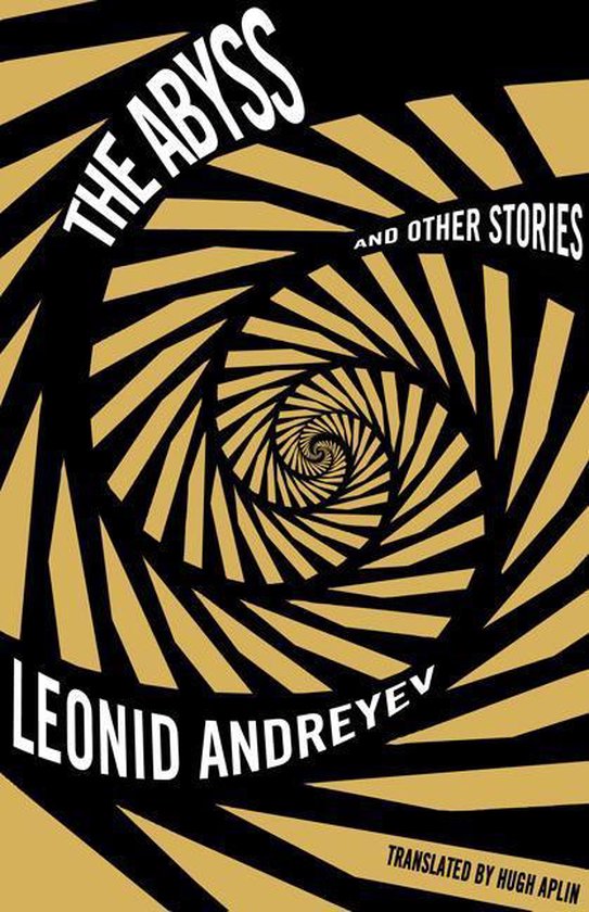 Couverture de livre avec une spirale or et noir et le titre 'The Abyss and Other Stories' par Leonid Andreyev.