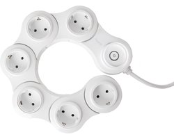 Quirky Pivot Power Flexibele stekkerdoos - Wit 6 voudig