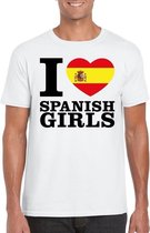 I love Spanish girls t-shirt wit heren XL
