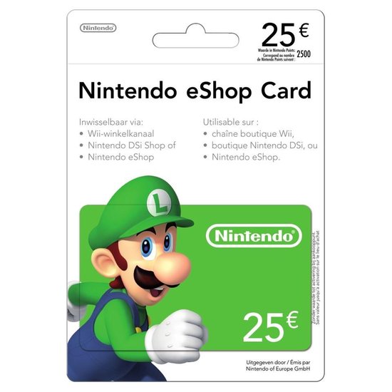 Persoonlijk Kan worden berekend verdieping Nintendo tegoedkaart - 25 euro | bol.com