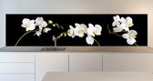 Keuken spatwand: "White Orchid" 305 x 70 cm