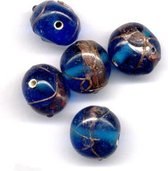 30 Stuks Hand-made Jewelry Beads - Rond -  Transparant Blauw
