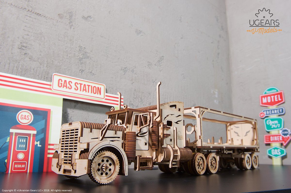 UGEARS Houten 3D Model - Aanhangwagen Voor Heavy Truck — afbeelding 6