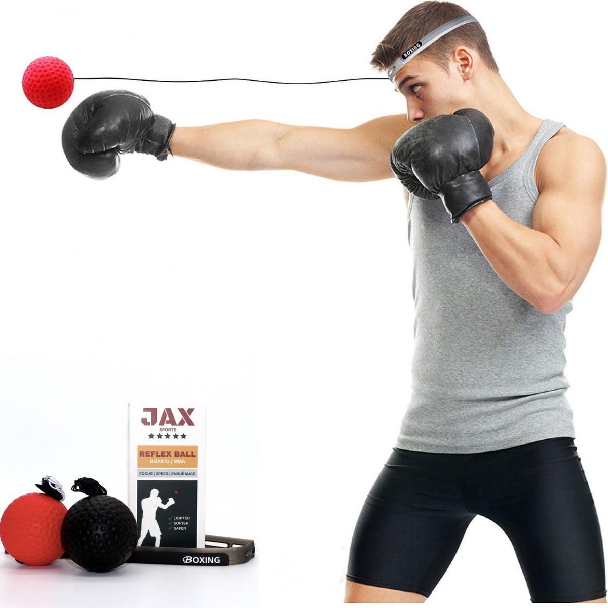 Fantasie Absorberen oog JAX Reflex bal - 2 Ballen - Kickbox - Workout | bol.com