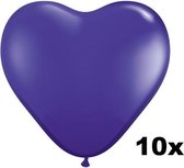 Hartjes ballonnen paars, 10 stuks, 25 cm