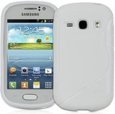 Luxe back silicone gel hoesje Wit Galaxy Samsung Fame S6810