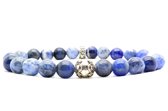 Beaddhism - Armband - Matt Blue - Lotus - 8 mm - 22 cm