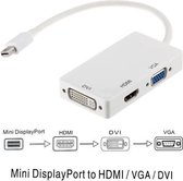 Joitech® - 3 in 1 Supersnelle Mini Display port (Thunderbolt) Naar VGA & HDMI & DVI Kabel / Adapter / Schakelaar / Mini Display Port To VGA Connector / Omvormer Voor Apple / Mac / Macbook