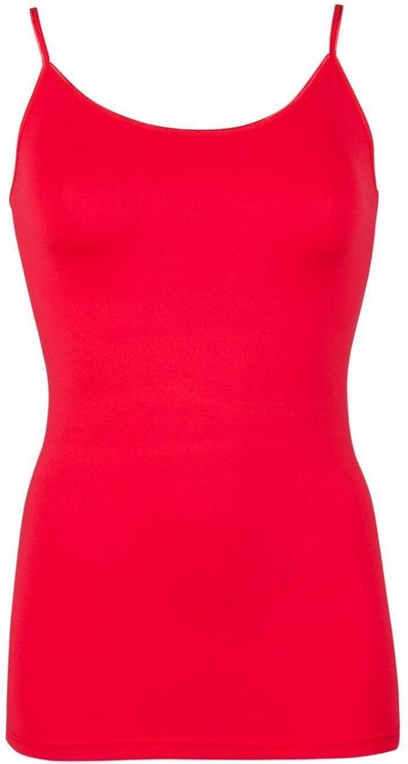 RJ Bodywear Pure Color dames spaghetti top (1-pack) - rood - Maat: S
