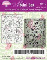 Pergamano Mini set grid  stempel 16 Swirls