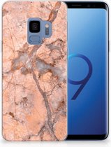 TPU Siliconen Backcover Geschikt voor Samsung Galaxy S9 Marmer Oranje