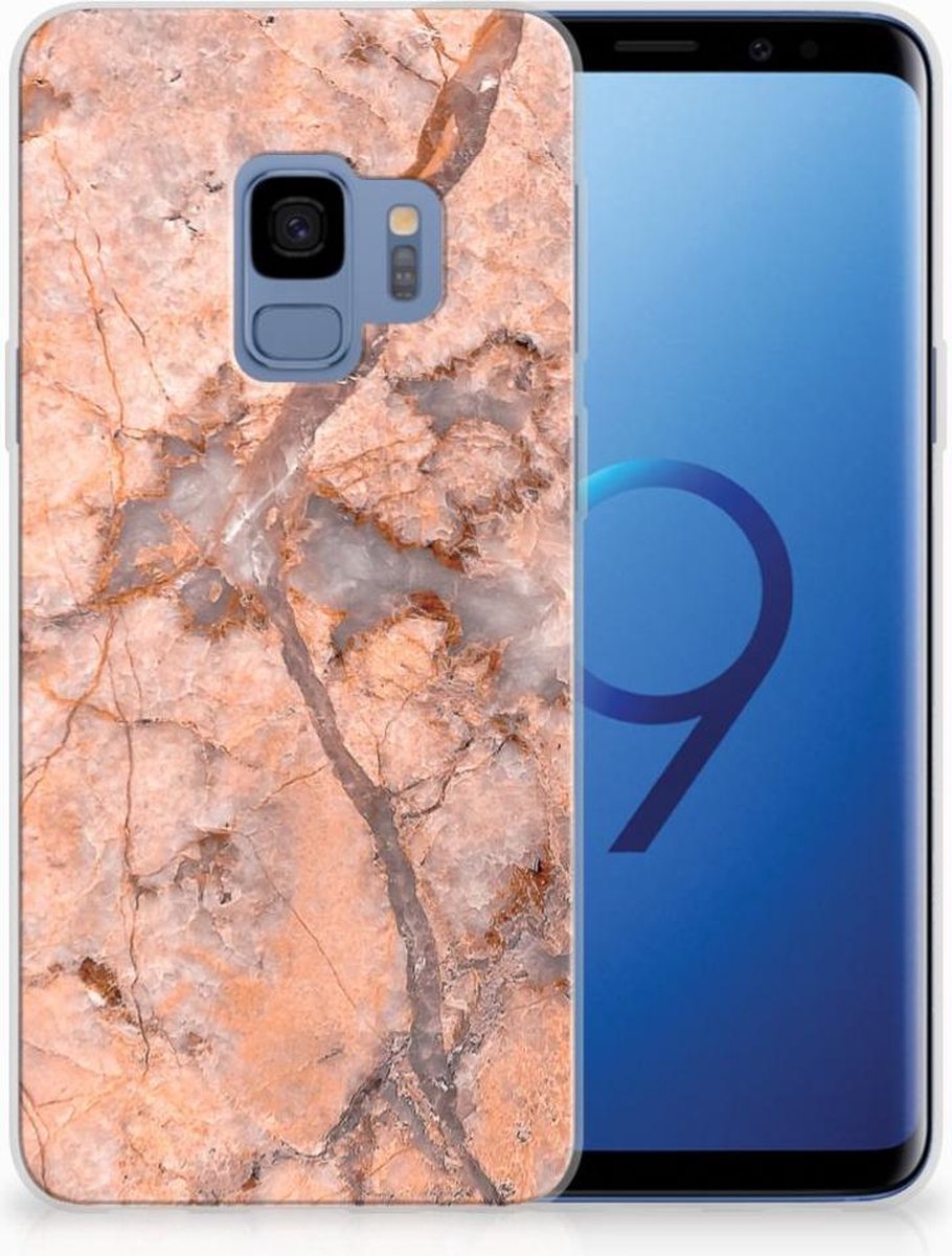 Samsung Galaxy S9 TPU Siliconen Hoesje Marmer Oranje