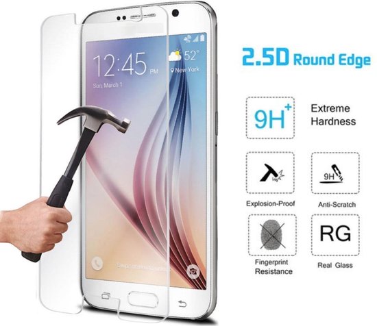 Screenprotector voor Samsung Galaxy S6 - Tempered Glass Screen protector  Transparant... | bol.com