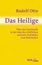 Boek 'Das Heilige' van Rudolf Otto, met de ondertitel 'Über das Irrationale in der ldee des Göttlichen und sein Verhältnis zum Rationalen'. De cover is felgeel met paarse en zwarte tekst.