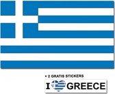 Griekse vlag met 2 gratis Griekenland stickers