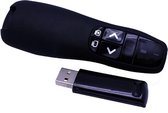 DELTACO WP2257, Draadloze presenter met laserpointer, tot 10 meter, plug and play, zwart