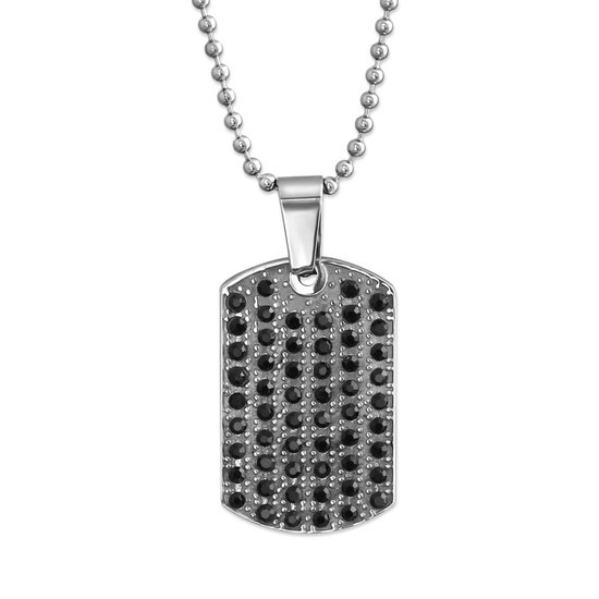 Montebello Ketting Aiman - 316L Staal - Dogtag - 20x30mm - 56cm