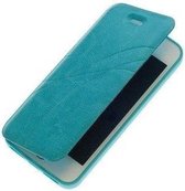 Turquoise TPU bookcase Telefoonhoesje Lijn Motief Samsung Galaxy Grand 2