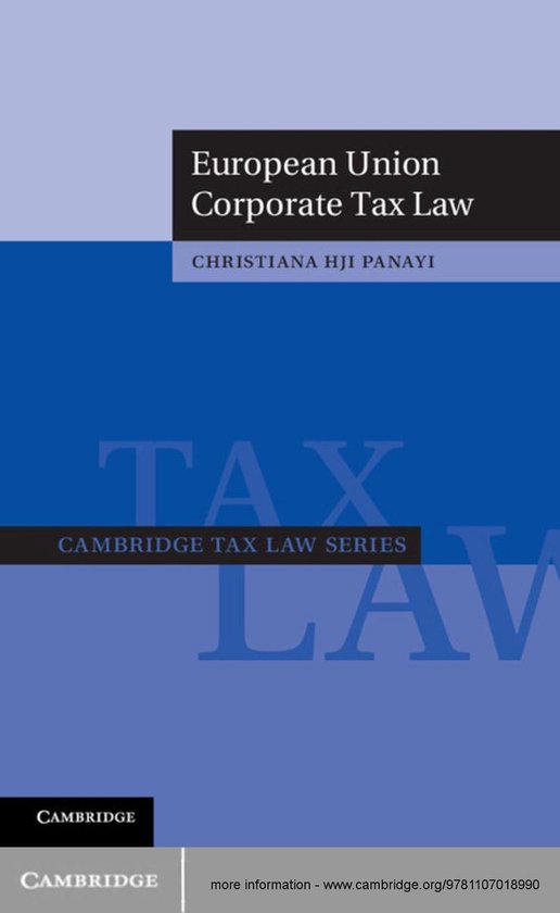Cambridge Tax Law Series - European Union Corporate Tax Law - cover