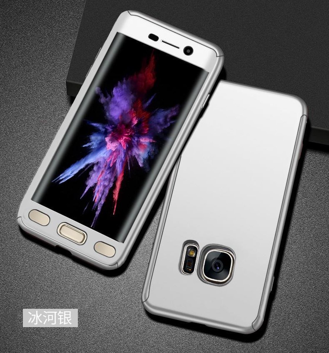 360-graden Frosting Beschermhoesje Set voor Galaxy S7 Edge _ Zilver