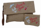 Jessidress Ibiza Style Envelope tas Handtasje met borduursels en Portemonee Handtas van Jutte - Roze