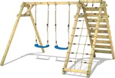 Balançoire WICKEY, cadre d'escalade Smart Cliff avec cadre d'escalade balançoire en bois, balançoire pour enfants