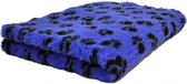Topmast Vetbed - Hondendeken - Benchmat -puppykleed dierenmat - Kobaltblauw voetprint Anti-Slip - 150x100 cm machinewasbaar