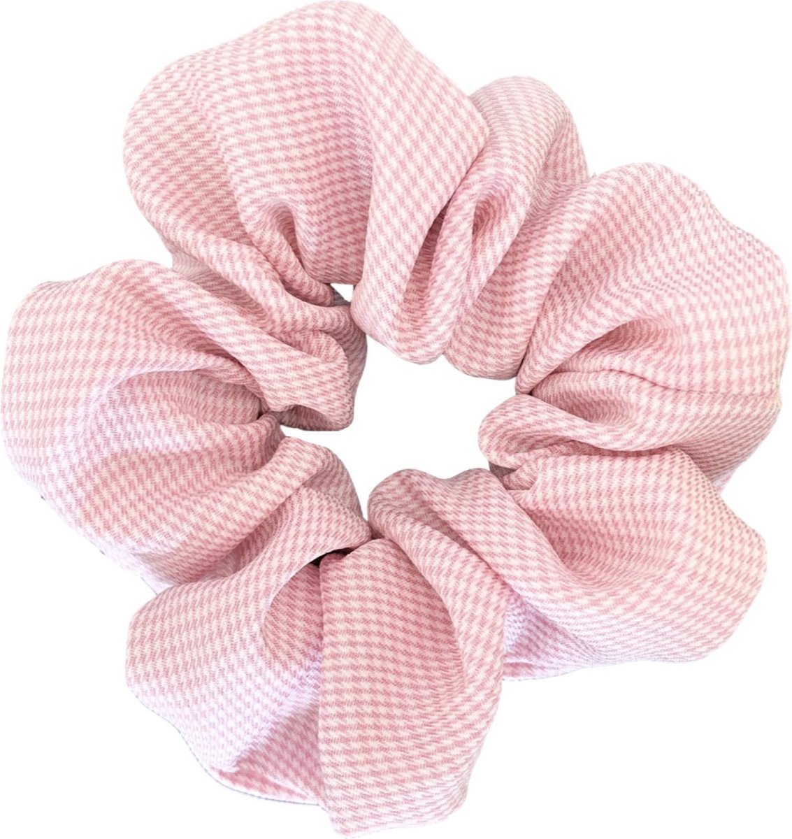 Kraagjeskopen.nl® Scrunchie 1 stuk Geruit Roze Exclusief Extra Vol en Luxe - Haarelastiek Haarwokkel - Scrunchies met Ruitjes