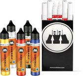 Molotow One4All Refill Marker Mix-Set - 5 Tubes Acryl Inkt en 6 Lege 2mm Markers