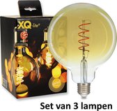 Filament LED lamp XL (G125)|E27 | 2.5w |  2000K = Super Warm wit | = 16 Watt gloeilamp | Set van 3 lampen