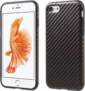 Carbon TPU/PU Leren Softcase iPhone 7/8 - Bruin