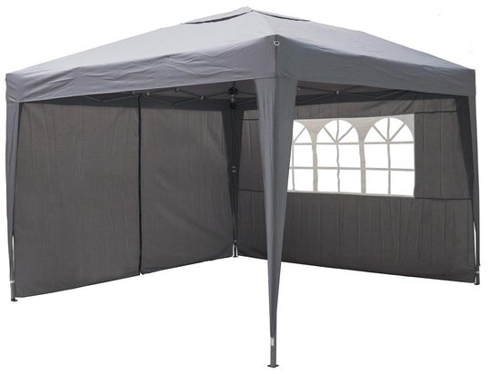 Garden Royal Partytent 3x3m Easy Up grijs met 4 zijwanden