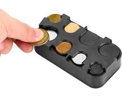 Professionele munthouder 8 vak's - Euro muntenhouder - Munten houder - Muntbox - Muntjes / Euromunt houder - Eurokit - Geldhouder / Dispenser - Universeel