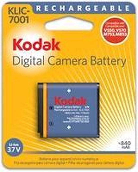 Kodak LiIon Rechargeable Digital Camera Battery KLIC7001