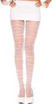 Music Legs – Geplooide Panty met Elegant en Stijlvol Afwerking – Maat One Size - Wit