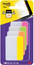 Post-it® Index Strong, Roze, Groen, Oranje, Geel, 38 x 50,8 mm, 6 Tabs/Kleur/Pak