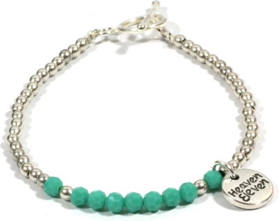 Heaven Eleven - métal argenté - verre turquoise