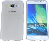 Samsung Galaxy A3, 0.35mm Ultra Thin Matte Soft Back Skin case Transparant Grijs Grey