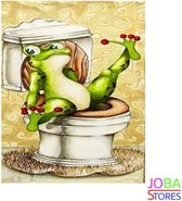 Diamond Painting "JobaStores®" Toilet Kikker 02 - volledig - 30x40cm