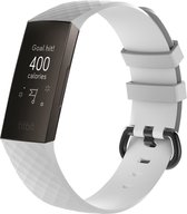 KELERINO. Siliconen bandje voor Fitbit Charge 3 / Charge 4 Wit - Small