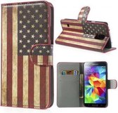 USA vlag agenda wallet hoesje Samsung Galaxy S5