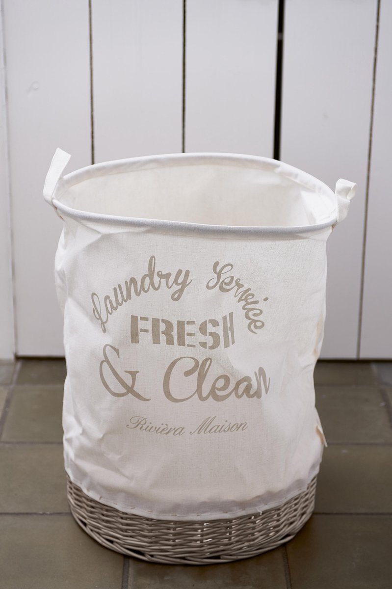 Riviera Maison Fresh & Clean Laundry Basket - Wasmand - Polyester | bol