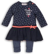 Dirkje Meisjes Baby Setje 2-delig - Navy + print - Maat 80