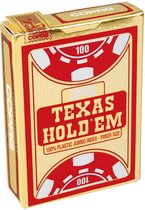 Speelgoed | Kaartspel - Texas Holdem Gold - Jumbo Face - 2 Index - Rood - Tradit