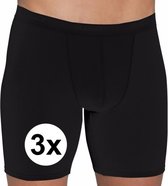 3x Sloggi basic long heren boxershort zwart L - onderbroek