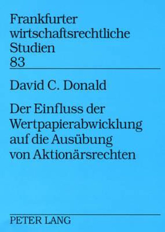 Der Einfluss der Wertpapierabwicklung auf die Ausübung von  ... - cover
